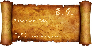 Buschner Ida névjegykártya